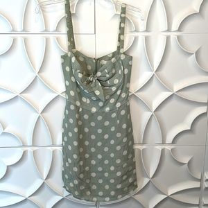 Capulet mint polka dot mini dress V18